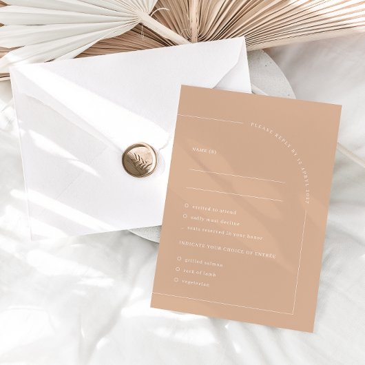 Moderne Minimalistische Tan Boho RSVP Karte