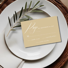 Moderne Minimalistische Tan UAWG Wedding Card RSVP Karte