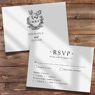 Moderne Minimalistische Tauben Elegante Schrift Ho RSVP Karte