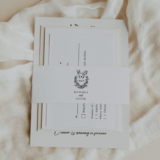 Moderne Minimalistische Tauben Elegante Script Hoc Einladungsbanderole