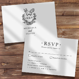 Moderne Minimalistische Tauben Elegante Script Hoc RSVP Karte