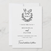 Moderne Minimalistische Tauben Elegante Script Hoc Save The Date (Vorderseite)