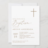 Moderne Minimalistische Taufe Einladung (Vorderseite)