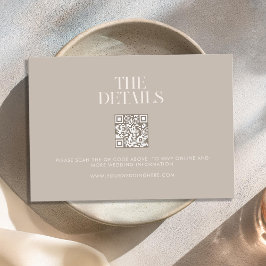 Moderne Minimalistische Taupe Beige Chic Wedding Begleitkarte