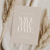 Moderne Minimalistische Taupe Beige Chic Wedding Save The Date