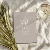 Moderne Minimalistische Taupe Beige Chic Wedding Save The Date