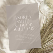 Moderne Minimalistische Taupe Chic Wedding Einladung