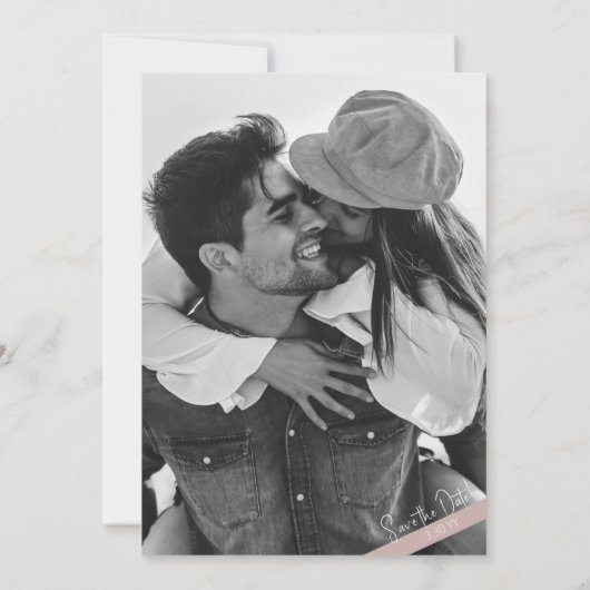 Moderne Minimalistische Taupe Wedding rettet das D Einladung (Rückseite)