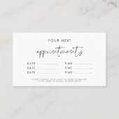 Moderne, minimalistische Termine (Rückseite)