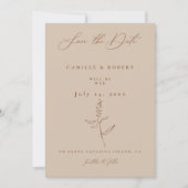 Moderne Minimalistische Terra Cotta Calligraphy We Save The Date (Vorderseite)