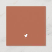 Moderne minimalistische Terracotta Bestellung Viel Quadratische Visitenkarte (Rückseite)