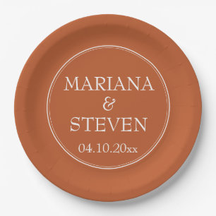 Moderne Minimalistische Terracotta-Papierplatte Pappteller