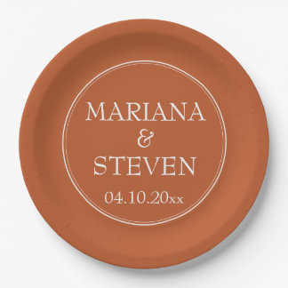 Moderne Minimalistische Terracotta-Papierplatte Pappteller