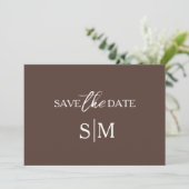 Moderne Minimalistische Terracotta Save the Date K Einladung (Stehend Vorderseite)