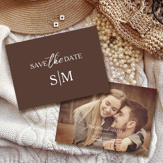 Moderne Minimalistische Terracotta Save the Date K Einladung