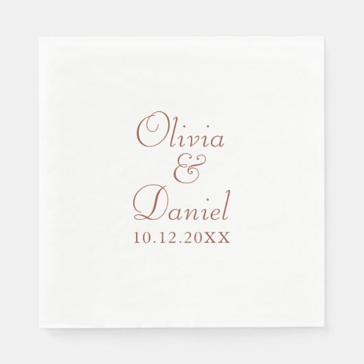 Moderne Minimalistische Terracotta und White Wedge Serviette (Vorderseite)