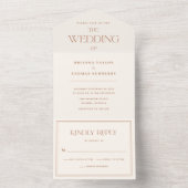 Moderne Minimalistische Terracotta Wedding All In One Einladung (Innen Boden)