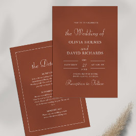 Moderne Minimalistische Terracotta Wedding Einladung