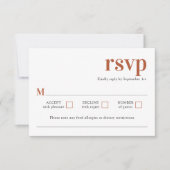 Moderne Minimalistische Terracotta Wedding RSVP Ca (Vorderseite)