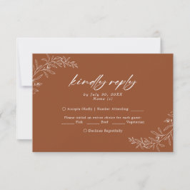 Moderne Minimalistische Terracotta Wedding RSVP Ca Einladung
