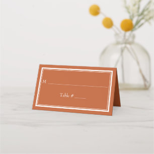 Moderne Minimalistische Terrakotta-Hochzeit mit Ra Platzkarte