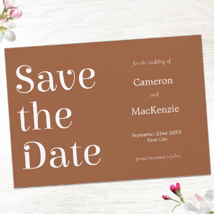 Moderne minimalistische Terrakotta-Hochzeit - Rett Save The Date