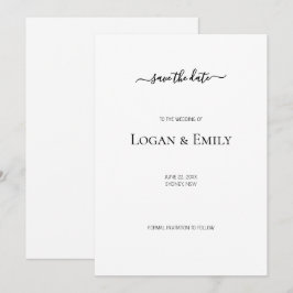 Moderne Minimalistische Texthochzeit speichert die Save The Date