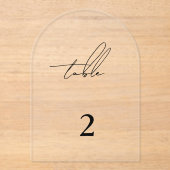 Moderne Minimalistische Tischnummer (Vorderseite)