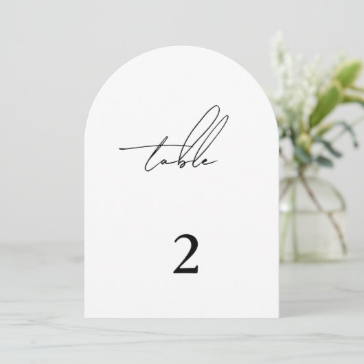 Moderne Minimalistische Tischnummer (Stehend Vorderseite)