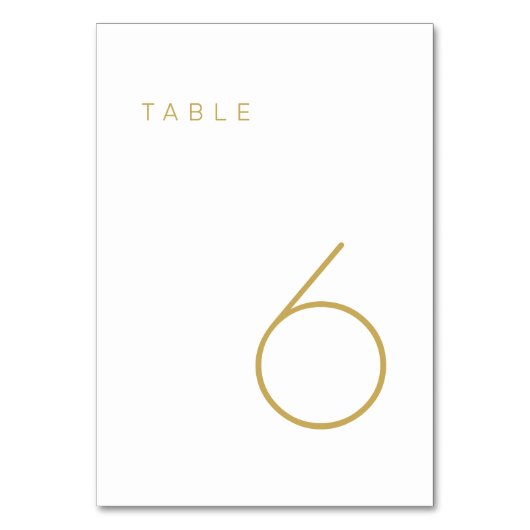 Moderne Minimalistische Tischnummer (Vorderseite)