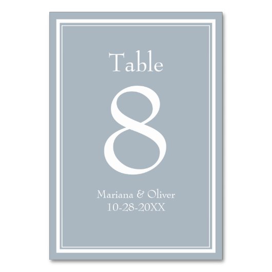 Moderne Minimalistische Tischnummer (Vorderseite)