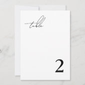 Moderne Minimalistische Tischnummer (Vorderseite)