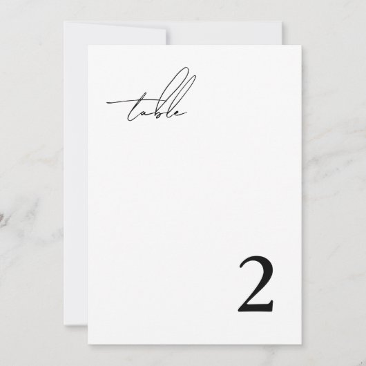 Moderne Minimalistische Tischnummer (Vorderseite)