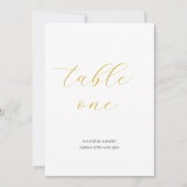 Moderne Minimalistische Tischnummer für Hochzeiten (Vorderseite)