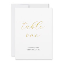 Moderne Minimalistische Tischnummer für Hochzeiten