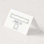Moderne Minimalistische Tischnummer und Name Card (Vorderseite)