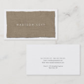 Moderne Minimalistische Torn Leinwand Grunge Terminkarte (Vorne/Hinten)