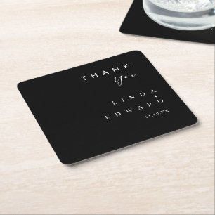 Moderne minimalistische traditionelle schwarze Hoc Rechteckiger Pappuntersetzer