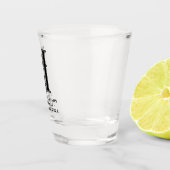 Moderne Minimalistische Trauzeuge-Hochzeitmonogram Schnapsglas (Rechts)