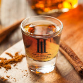 Moderne Minimalistische Trauzeuge-Hochzeitmonogram Schnapsglas