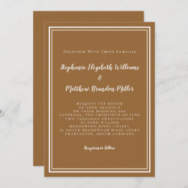 Moderne Minimalistische trendige Rustikal-Braun-Ch Einladung