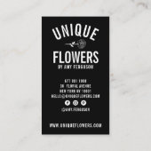 Moderne minimalistische trendige Schwarz-weiße Ros Visitenkarte (Rückseite)