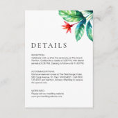 Moderne Minimalistische Tropengrün Leaf Hochzeit Begleitkarte (Vorderseite)