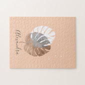 Moderne minimalistische tropische Blätter zur Vera Puzzle (Horizontal)