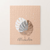 Moderne minimalistische tropische Blätter zur Vera Puzzle (Vertikal)