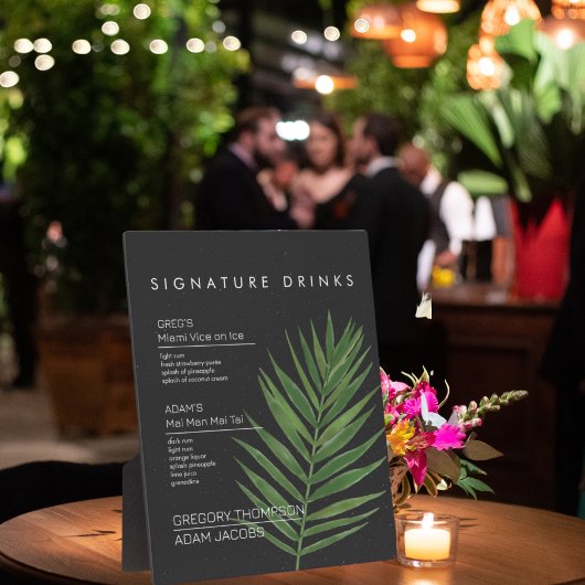 Moderne Minimalistische Tropische Signatur Drink B Fotoplatte