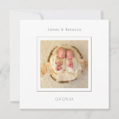 Moderne Minimalistische Twins Foto Geburtsankündig (Vorderseite)