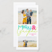 Moderne Minimalistische Typografie 2 Foto Merry Br Ankündigung (Vorne/Hinten)