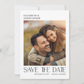 Moderne Minimalistische Typografie 2 Foto Save the Date (Vorderseite)