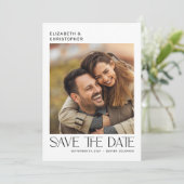 Moderne Minimalistische Typografie 2 Foto Save the Date (Stehend Vorderseite)